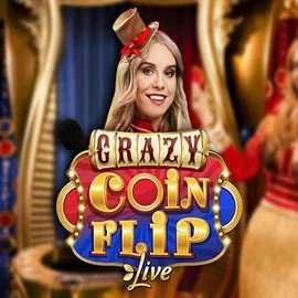 Crazy Coin Flip slot logo by Evolution at Vegas Nova Casino