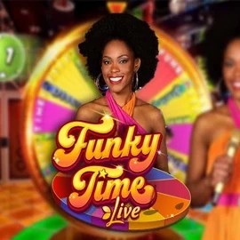 Funky Time slot logo by Evolution at Vegas Nova Casino
